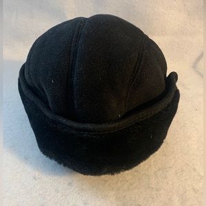 Hat Dorfman Pacific Scala Headwear Polyester Black Cap w/ fur snap earflaps XL